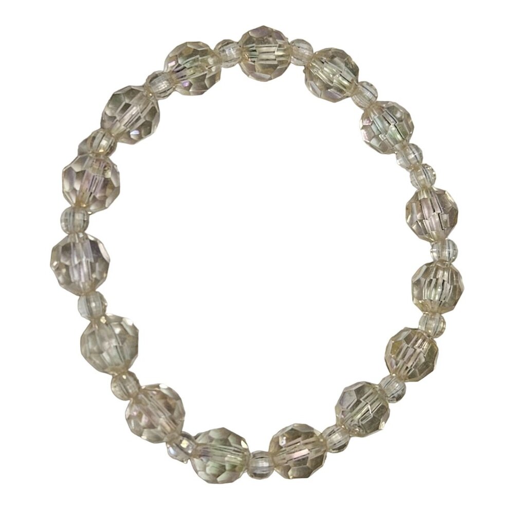 Retro  Transparent Faceted Bead Stretch Bracelet Minimalist Fashion Jewelry